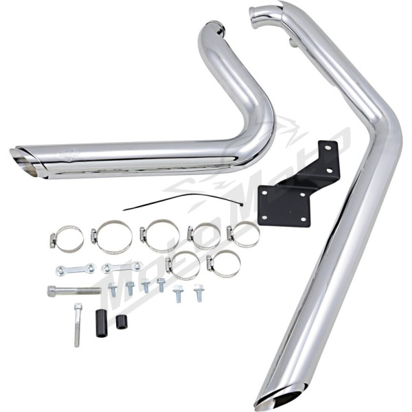 VANCE & HINES Shortshots Staggered Exhaust System Chrome Harley Davidson FLST / FLSTC / FLSTN / FXST / FXSTSI 1340-1800cc 86-11