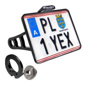 HEINZ BIKES Ø19 License Plate Side Mount 170x210mm Harley Davidson FXD / FXDB / FXDWG / FXDX 1340/1450 91-05 