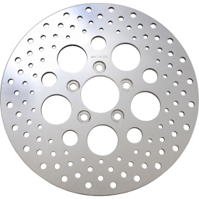 DRAG SPECIALTIES Polished Stainless Steel Drilled Brake Rotor Harley Davidson FLD / FLHR / FLHRC / FLHRCI / FLHRI / FLHRS 1340-1690cc 99-15