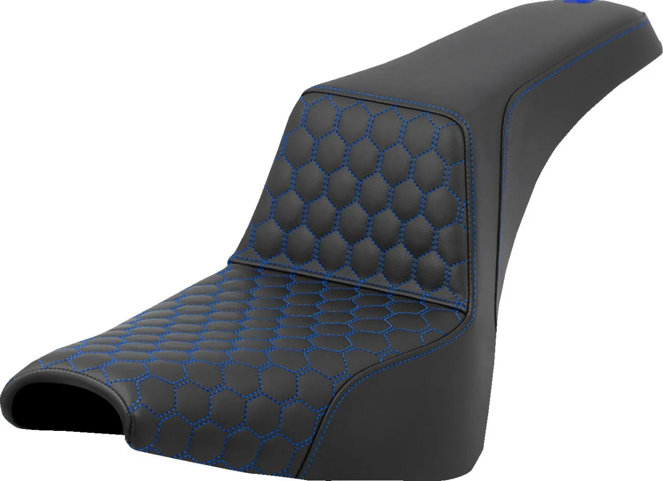 SADDLEMEN Honeycomb Step-Up Seat Blue Harley Davidson FXBB / FXBBS / FXST 1750-1923cc 18-25