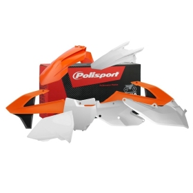 Polisport plastikų komplektas KTM SX, SX-F, XC, XC-F 125/450cc 16-18 Balta / Oranžinė / Juoda