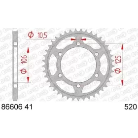 AFAM Steel Standard Rear Sprocket 520 41-51 teeth TRIUMPH 660-900cc 16-25
