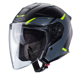Open Jet Helmet Caberg Flyon II Boss black/grey/yellow