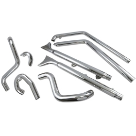 BASSANI XHAUST True Duals Exhaust System with Fishtail Mufflers Harley Davidson 1584-1690cc 1989-2017