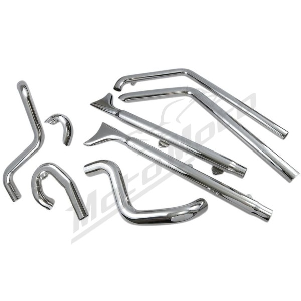 BASSANI XHAUST True Duals Exhaust System with Fishtail Mufflers Harley Davidson 1584-1690cc 1989-2017