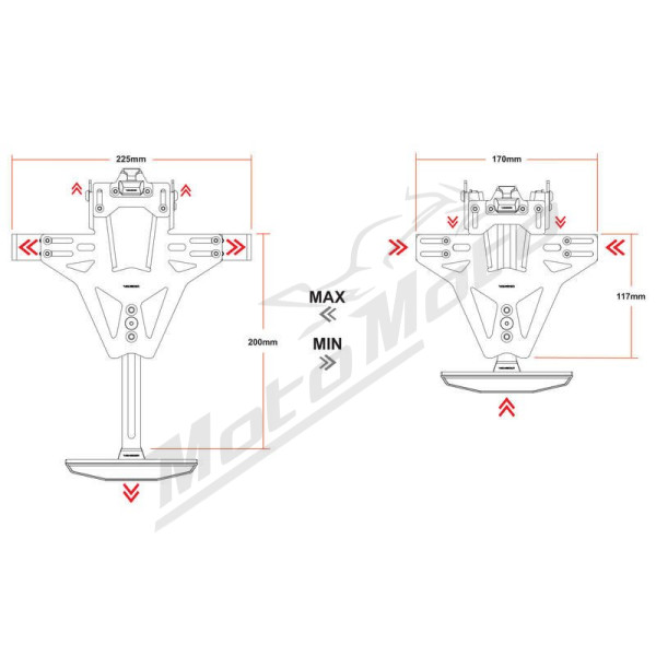 HIGHSIDER Akron-RS Pro valstybinio numerio ženklo laikiklis Yamaha Tracer 700-900 18-24