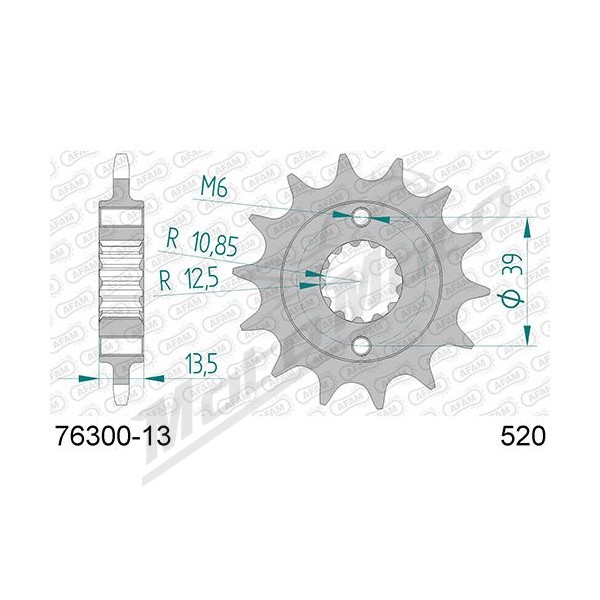 AFAM Steel Standard Front Sprocket 76300 - 520 13-15 teeth KYMCO MXU / MAXXER / TGB TARGET / BLADE 250-325cc 03-21