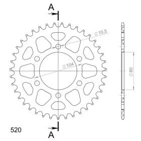 Supersprox Rear Sprocket Alu RAL-478:39 Black 39t