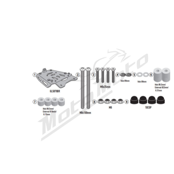 KAPPA Central trunk rack aluminum Voge Valico 900 DSX 24-25