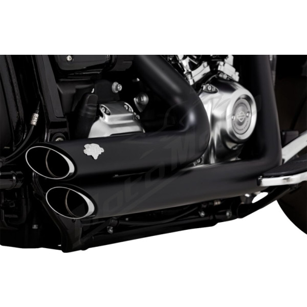 VANCE & HINES Shortshots Staggered Exhaust System Black Harley Davidson FLFB / FLFBS / FXBR / FXDR 1750-1923cc 18-24