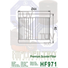 Tepalo filtras HIFLO HF971 SUZUKI AN/ LT/ UC/ UE/ UH/ UX 125-400cc 1985-2020