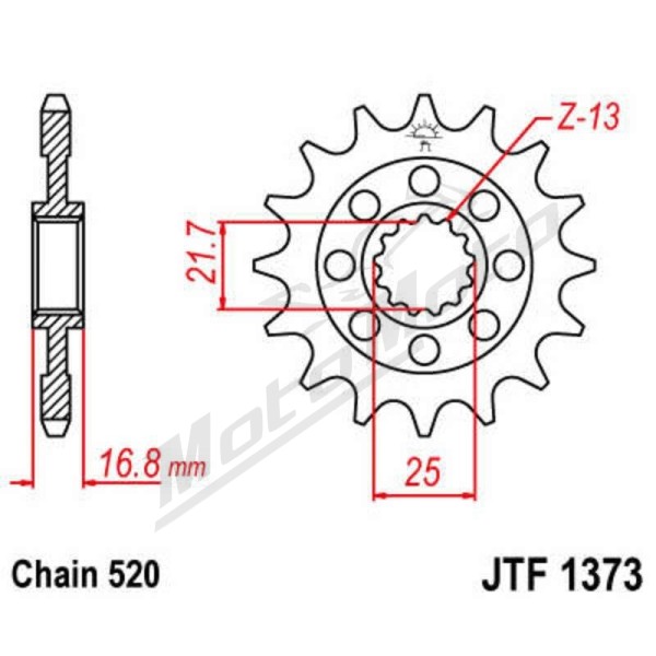 JT/JT Chain Kit 520HDS 17/38 Standard - Standard Rear Sprocket Honda X-ADV / Forza 750cc 17-25