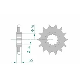 AFAM plieninė standartinė priekinė žvaigždutė 20611 - 525 15 dantukų HONDA CB / CRF 450-1000cc 91-24