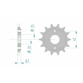 AFAM Steel Standard Front Sprocket 24501 - 520 14-17 teeth KAWASAKI GPZ / ZR / ZXR / VULCAN / KLE / ER 400-550cc 84-09