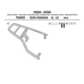 KAPPA Rear storage box bracket Piaggio Vespa Pirmavera / Sprint 50-150 14-25