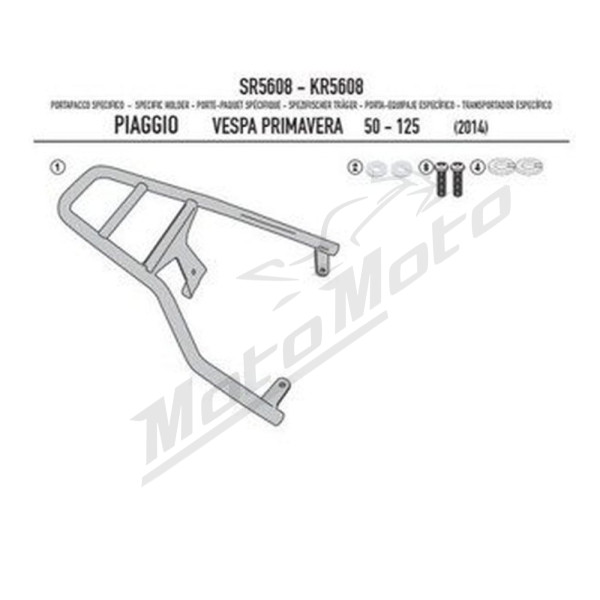 KAPPA Rear storage box bracket Piaggio Vespa Pirmavera / Sprint 50-150 14-25