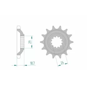 AFAM plieninė standartinė priekinė žvaigždutė 24805 - 530 17 dantukų ​​​​​​​KAWASAKI NINJA ZX-10 1000cc 1988-1990