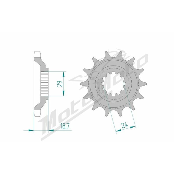AFAM plieninė standartinė priekinė žvaigždutė 24805 - 530 17 dantukų ​​​​​​​KAWASAKI NINJA ZX-10 1000cc 1988-1990