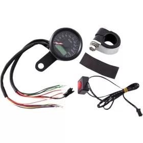 DRAG SPECIALTIES Universal 1-7/8" Mini Programmable Metric Speedometer with Indicator Lights