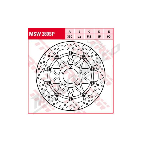 TRW Racing SP-Series High-Performance Front Brake Rotor Ducati 1198 / Panigale / Panigale V4 1100-1299cc 10-24