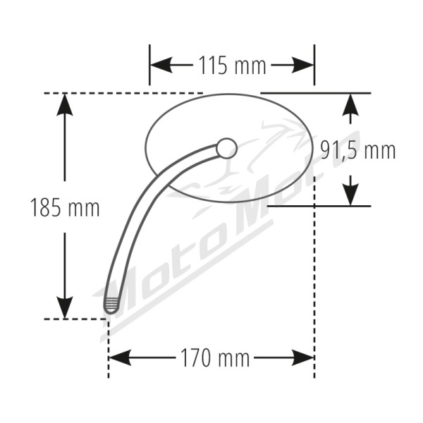 HIGHSIDER smart Handlebar Mirror Surface Black M10 (1pc) Aprilia / BMW / Ducati / Honda / Husqvarna / Kawasaki / KTM / Moto Guzzi / Royal Enfield / Suzuki / Triumph / Yamaha 125-1200cc 14-24