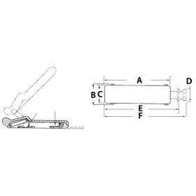 Osculati guminis užraktas 96x29mm