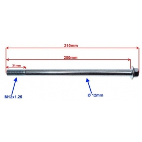 AXLE FRONT WHEEL M12X200mm  LJ50-QT-L