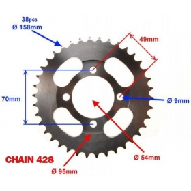 Rear sprocket ROMET OGAR 900 38 / 46Teeth