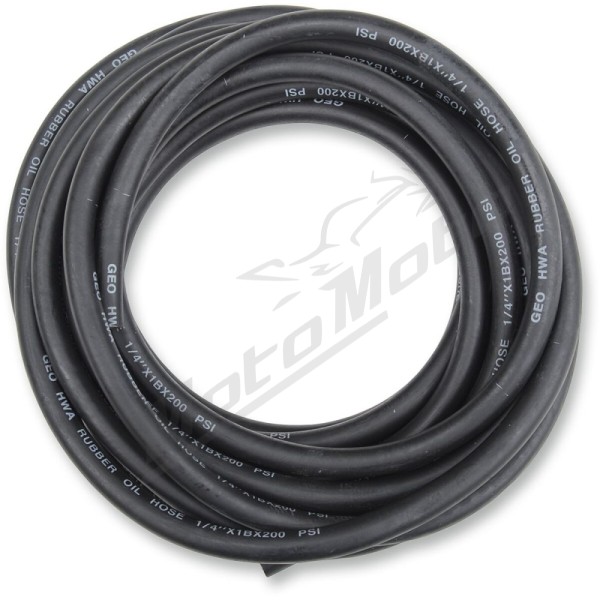 EMGO Universal Black Rubber Fuel/Oil Line 7.62m
