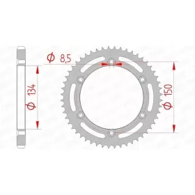 AFAM Steel Standard Rear Sprocket 428 52 teeth KAWASAKI KDX 125 90-99
