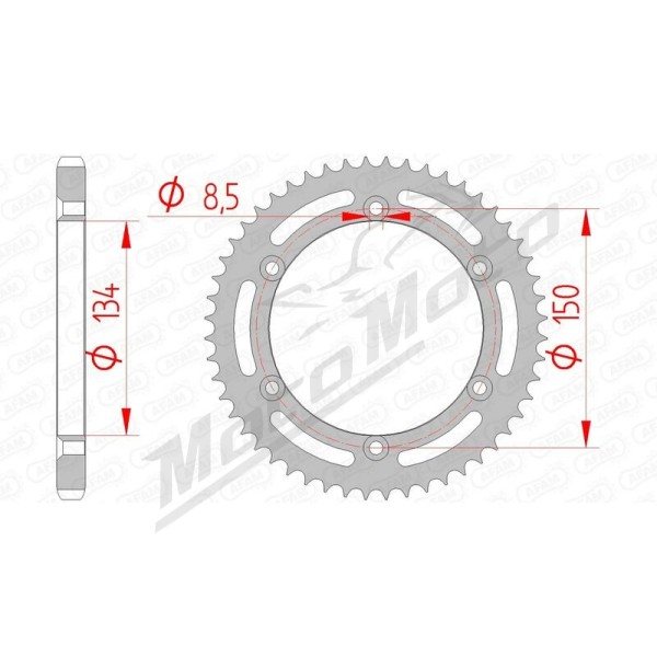 AFAM Steel Standard Rear Sprocket 428 52 teeth KAWASAKI KDX 125 90-99