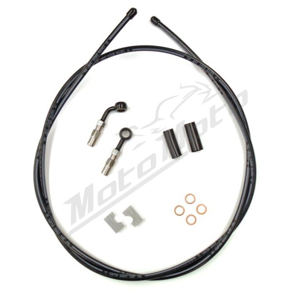 MAGNUM SHIELDING BYO Priekinių stabdžių žarnelių kompl. juodas 90°/180° Harley Davidson FLD / FLST / FLSTC / FXD / FXSTC / XL 883/1800 85-17 183cm