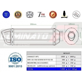 Exhausts kit Dominator HP1 HONDA CB 750 SEVEN FIFTY 1992-2003