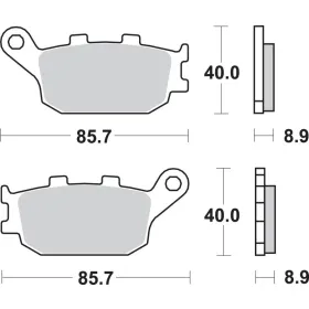 SBS HF Street 657HF Ceramic Organic Brake Pads Honda / Kawasaki / Suzuki / Yamaha 250-1300cc 91->