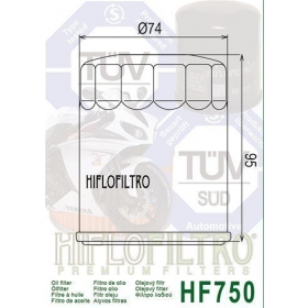 Tepalo filtras HIFLO HF750 YAMAHA WF/ F 200-350cc 2006-2011