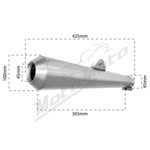SPARK CLASSIC Slip-On Universal Muffler (length 365mm) Ø45mm
