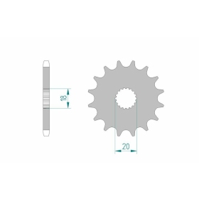 AFAM Steel Standard Front Sprocket 22200 - 428 13-15 teeth SUZUKI DR / GN / GS 50-125cc 82-20
