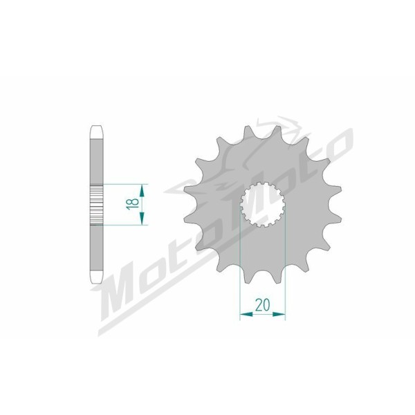 AFAM Steel Standard Front Sprocket 22200 - 428 13-15 teeth SUZUKI DR / GN / GS 50-125cc 82-20