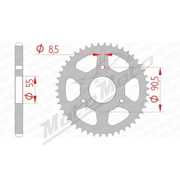 AFAM Steel Standard Rear Sprocket 428 46 teeth RIEJU RS2 125 PRO 08-12