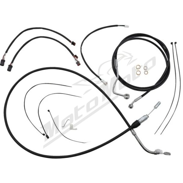 MAGNUM SHIELDING XR Trosų / lynų / elektros laidų prailginimo kompl. juodas/chromas 30.5/35.5cm Harley Davidson FLH / FLHTK / FLHX / FLHXSE / FLHXS 1750/1977 21-24