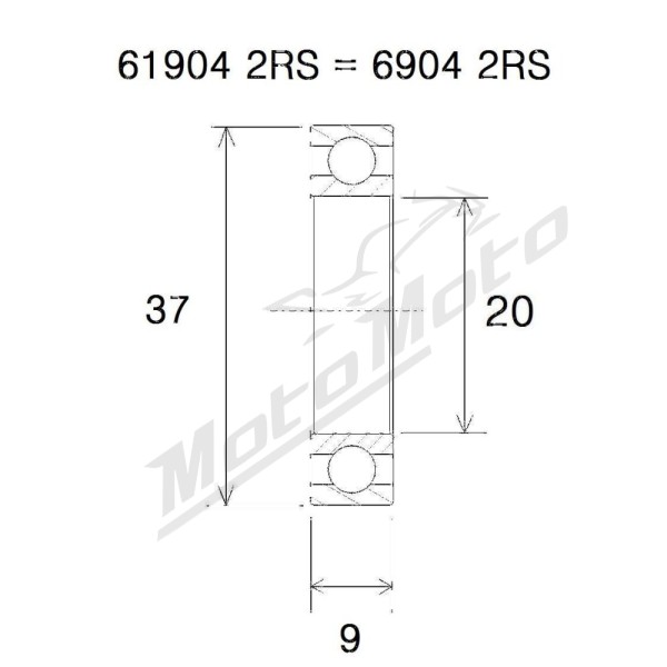 BLACK BEARING Mountain Bike Pivot Bearing MAX 20x37x9 mm 6904-2RS
