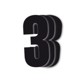 Blackbird Race Numbers Black - pack of 3 cm.13X7