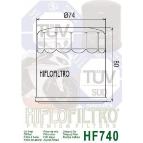 Tepalo filtras HIFLO HF740 YAMAHA X/ SS/ F/ FX/ FZR/ FZS/ VXR/ VXS/ FSH 2004-2019