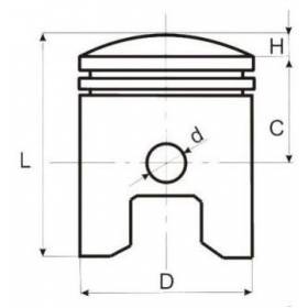 Piston motorized bicycle 4T PIN Ø10 Ø43,50