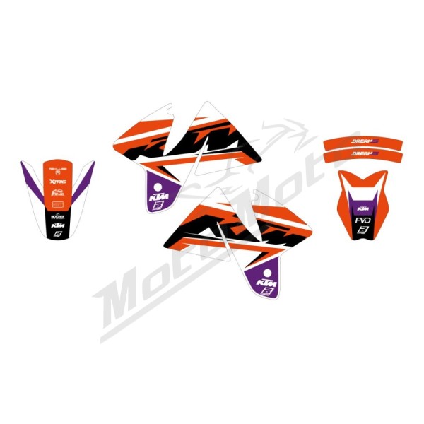 BLACKBIRD RACING Dream 5 grafikų komplektas KTM EXC / SX 125-620cc 98-00