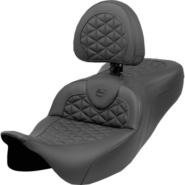 SADDLEMEN RoadSofa Tri Gripper Seat With Backrest Harley Davidson FLHR / FLHX / FLHXS / FLHT / FLHTK 1584-1923 08-25 