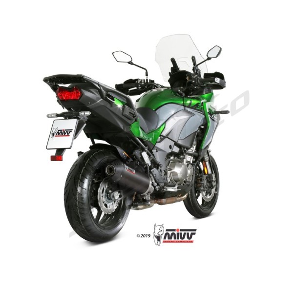 MIVV Oval Muffler Carbon/Carbon End Cap Kawasaki Versys 1000 19-24