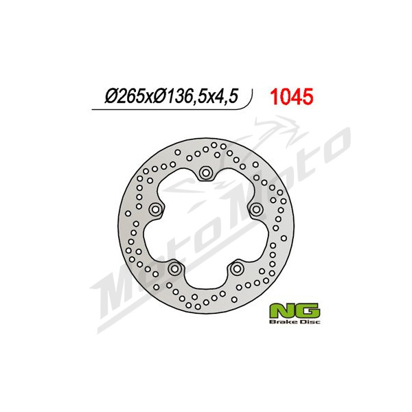 NG BRAKES Fixed Rear Brake Disc 265mm BMW / Husqvarna 650-1300cc 04-20