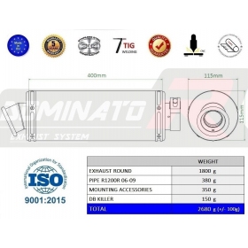 Duslintuvo bakelis Dominator ROUND BMW R1200R 2006-2009