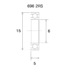 BLACK BEARING B3 Bearing 6x15x5 mm